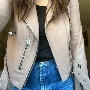 Blush All Saints leather jacket size 6